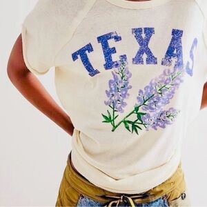 Free People Texas State Flower Cotton Graphic Tee